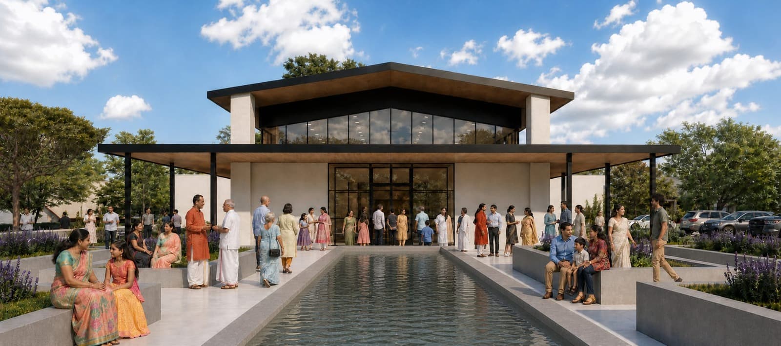 Front Entrance & Reflecting Pool
